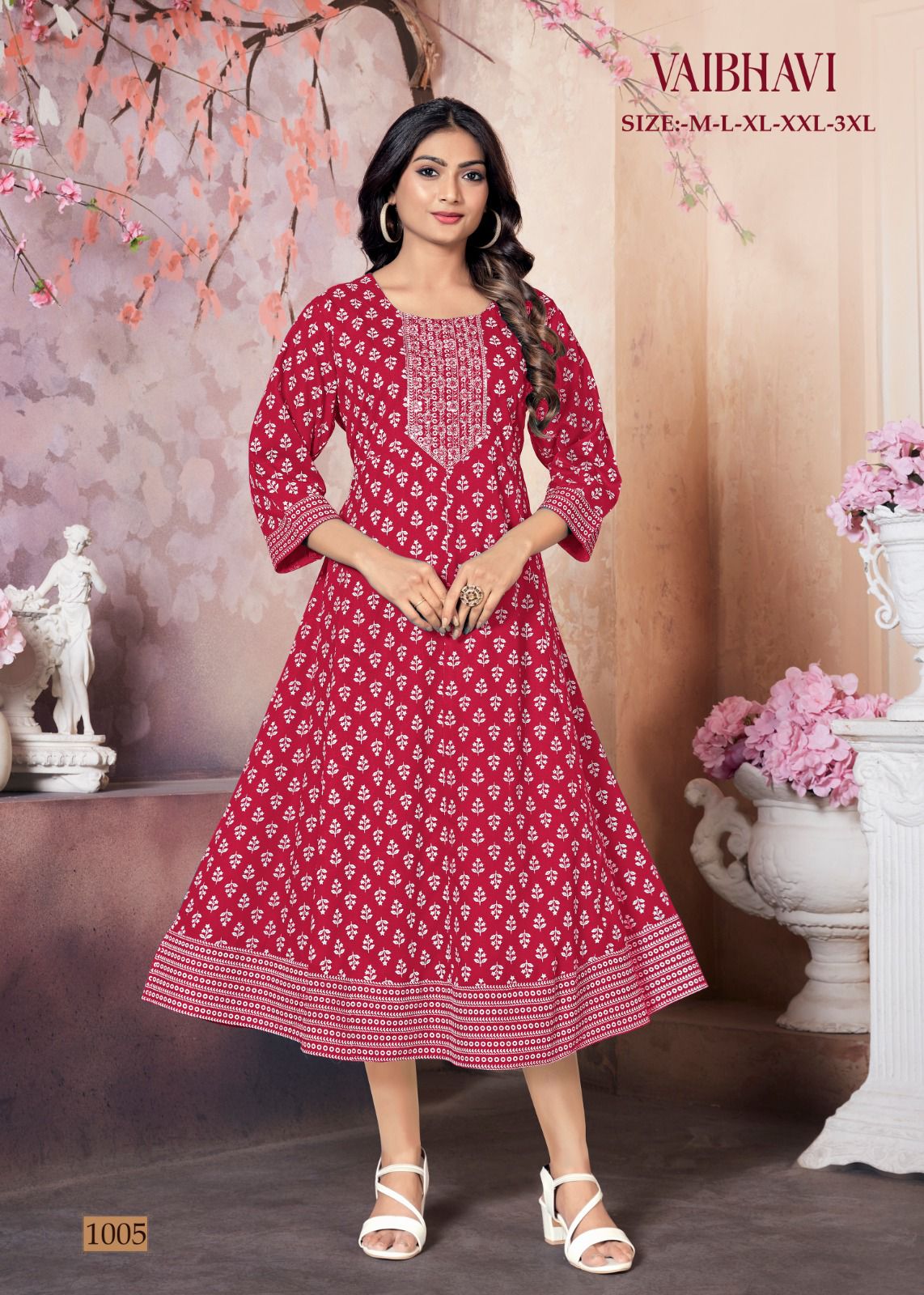 Vaibhavi 01 Gold Printed Kurtis Wholesale Market In Surat With Price
